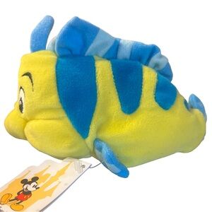Walt Disney World (diff than Disney Store) Flounder Bean Bag in Yellow and Blue